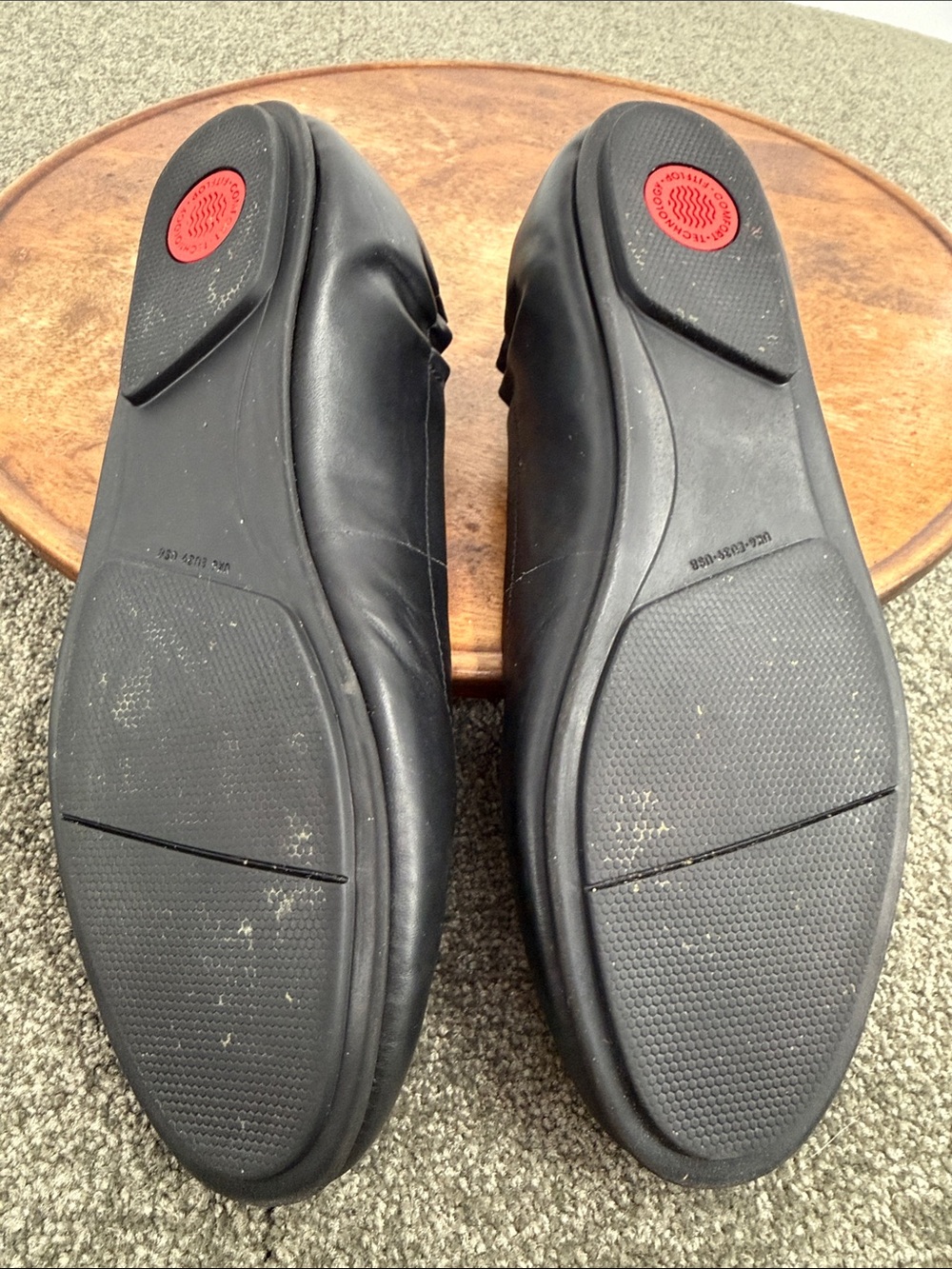 FitFlop Shoes Wm 8 Black Leather Ballet Flats Slip On Comfort Allegro - Picture 10 of 13